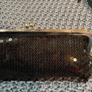 Black Sequin Clutch Bag